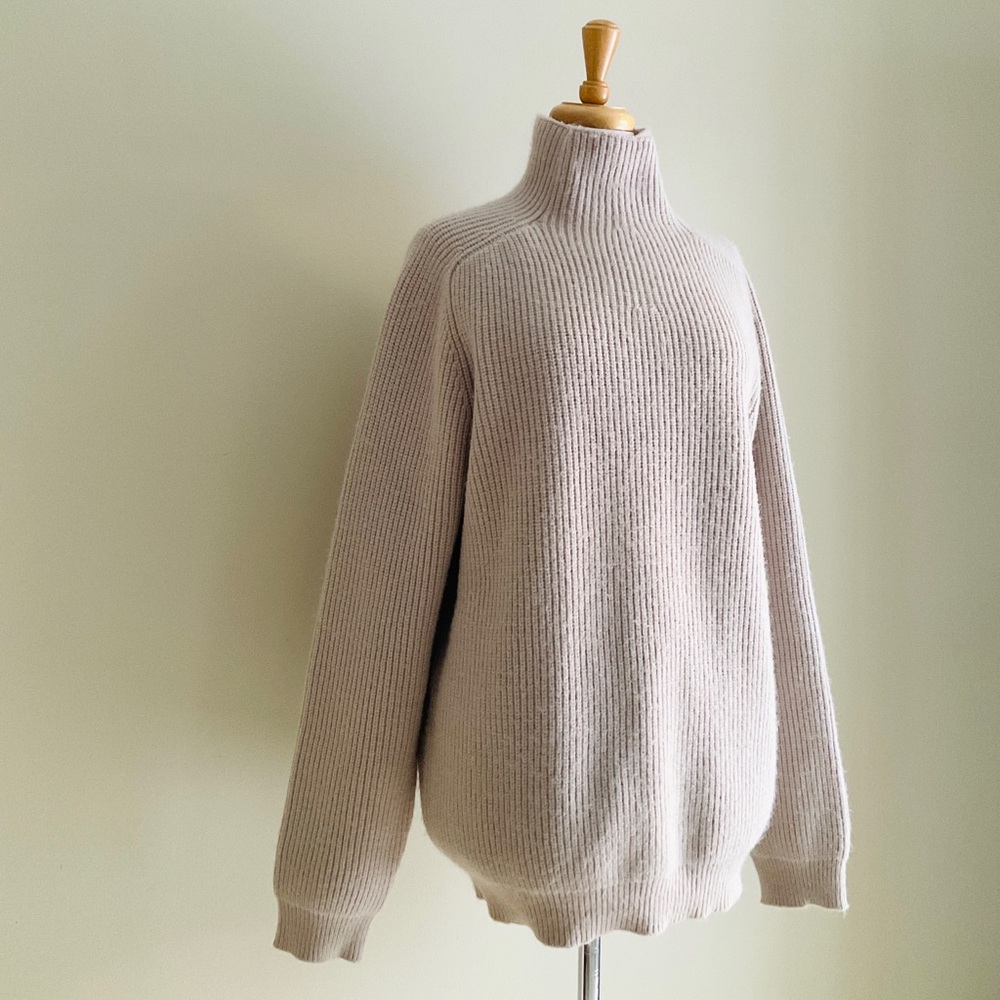OAK + FORT Men's Ribbed Mock Neck Sweater